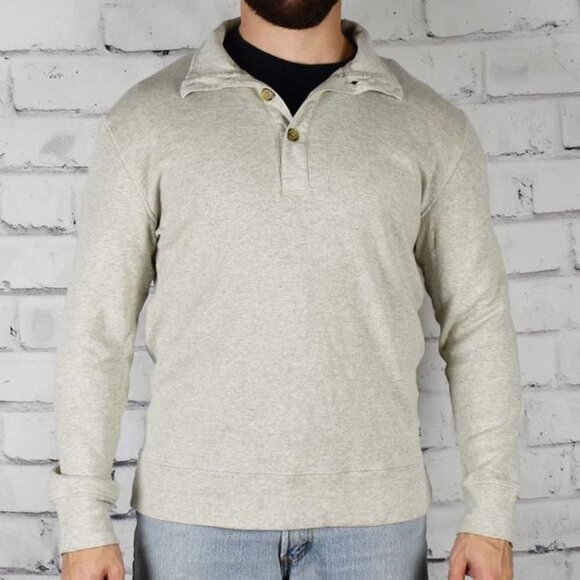 Nautica Lightweight Neutral Colorway Waffle Weave Polo Style Sweater - Picture 4 of 4